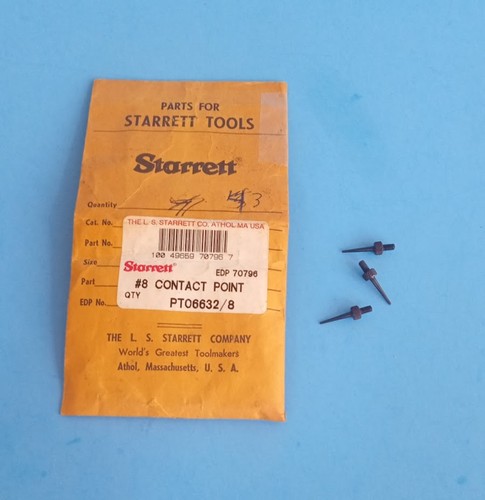 Lot Of 3 Starrett # PT06632/8 Contact Point