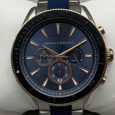 Armani Exchange Mens Watch 49mm Chronograph AX1819 Blue Band New