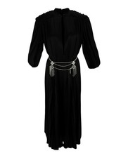 Gucci Womens Cape Sleeve Open Front Crystal-Embellished Belted Gown