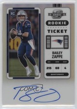 2022 Contenders Optic Rookie Ticket RPS Silver Prizm Bailey Zappe #104 Auto w6g