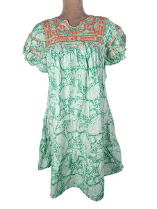 green emerald velvet dress SISTER MARY (Ivy Jane) Stripe MARYLOU Embroidered Floral Dress