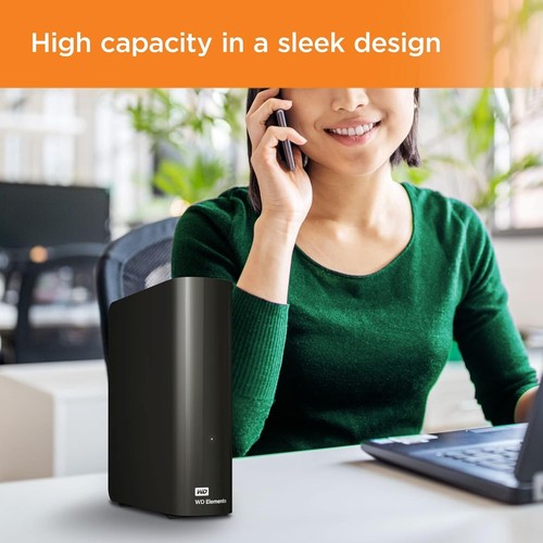 WD 12 TB Elements Desktop External Hard Drive - USB 3.0, Black 12TB - Picture 4 of 7