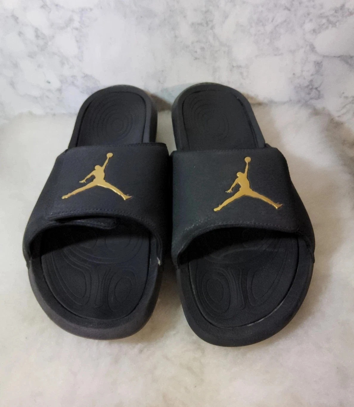 Sandali Nike Air Jordan Hydro 6 retrò neri e oro slides 881473 033 uomo taglia 12