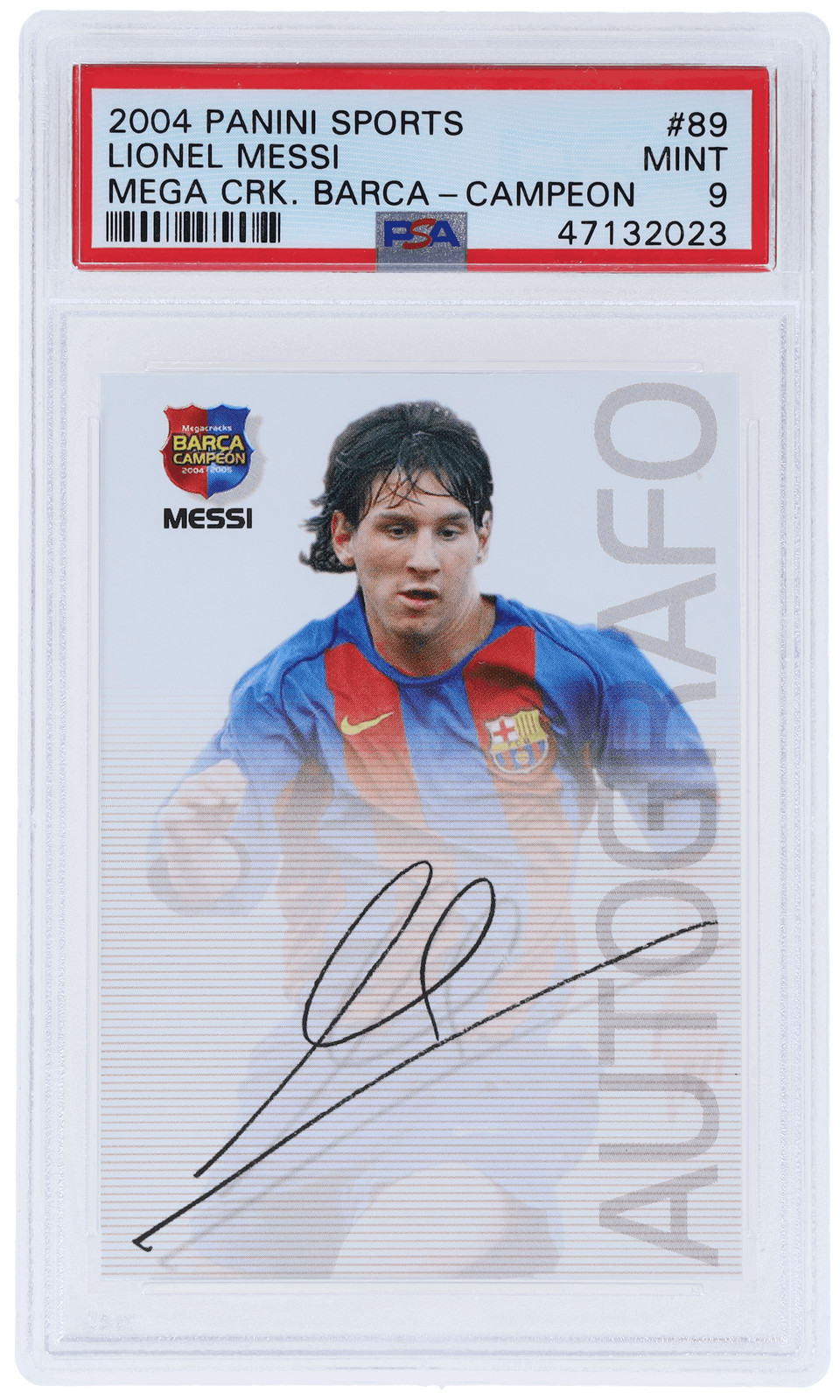 2004 Panini Megacracks Barca Campeon Lionel Messi Spanish #89 PSA 9