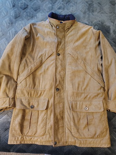 Paul Stuart, Vintage Paul Stuart Overcoat Mens Sz XL Suede Leather Brown Zip And Button