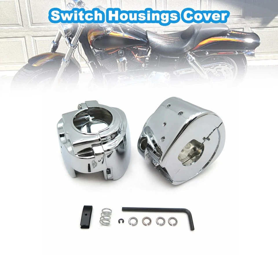 Motorcycle Durable Switch Housings Cover Chrome Fits For Harley Dyna 1996-2006 - Image 3 of 4