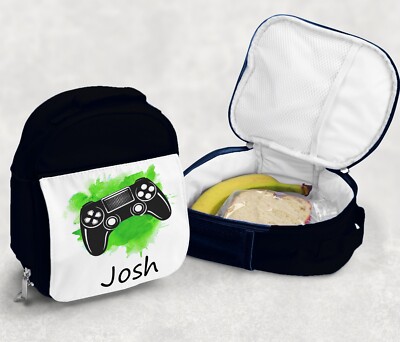 Jungen Gaming Brotzeittasche, Gamer, Name, Personalisierte Kinder Brotdose Schultüten