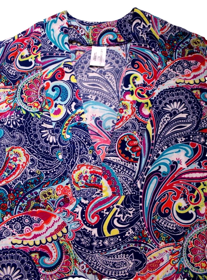 BLUSA TÚNICA LIZ CLAIBORNE Damas Talla S Azul Rojo Aqua Paisley Manga 3/4 Sedosa Foto 2 de 4