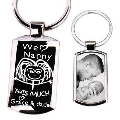 Personalised  Mothers Day Gift Metal Keyring Photo Printed/Engraved Keepsakes   