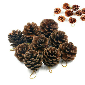 12pcs Christmas Pine Cones Baubles Xmas Tree Party Hanging Decorations Ornament