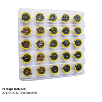 20 Replacement CR2032 Tabbed Save Battery for Super Nintendo SNES N64 64 CR 2032