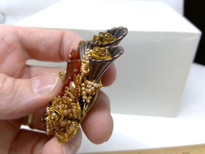 Vintage Signed Ian St. Gielar Colorful Floral Brooch Pin | eBay