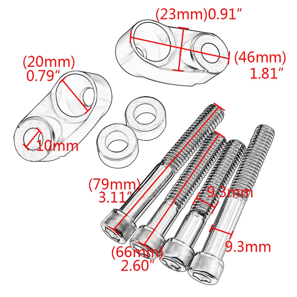 39mm 49mm Forks Front Turn Signal Relocation Kit For Harley Dyna Sportster XL - Image 3 of 4