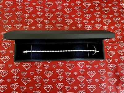 4,6ct Halo Tennis Armband 18,5cm Lab-Created VVS1/D/Top Diamond Test Pass
