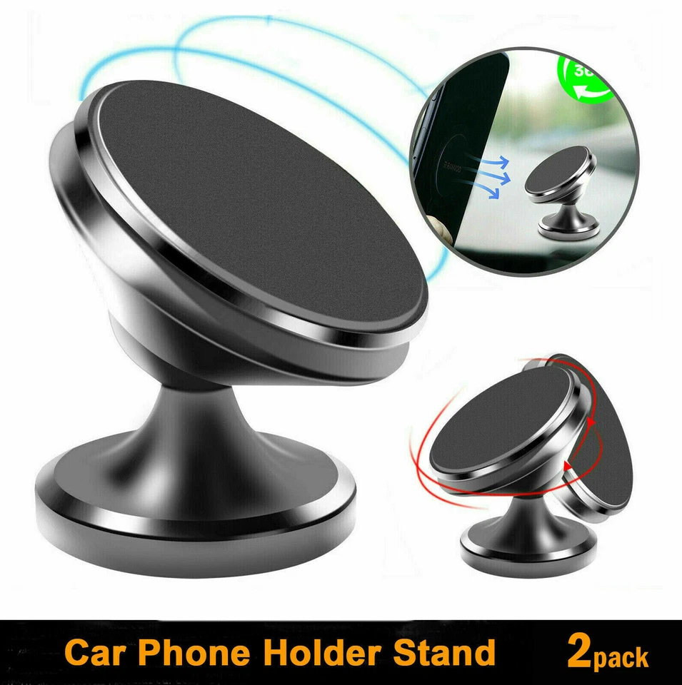 2PC Universal Magnetic Car Mount Cell Phone Holder Stand For iPhone Samsung GPS - Image 3 of 4