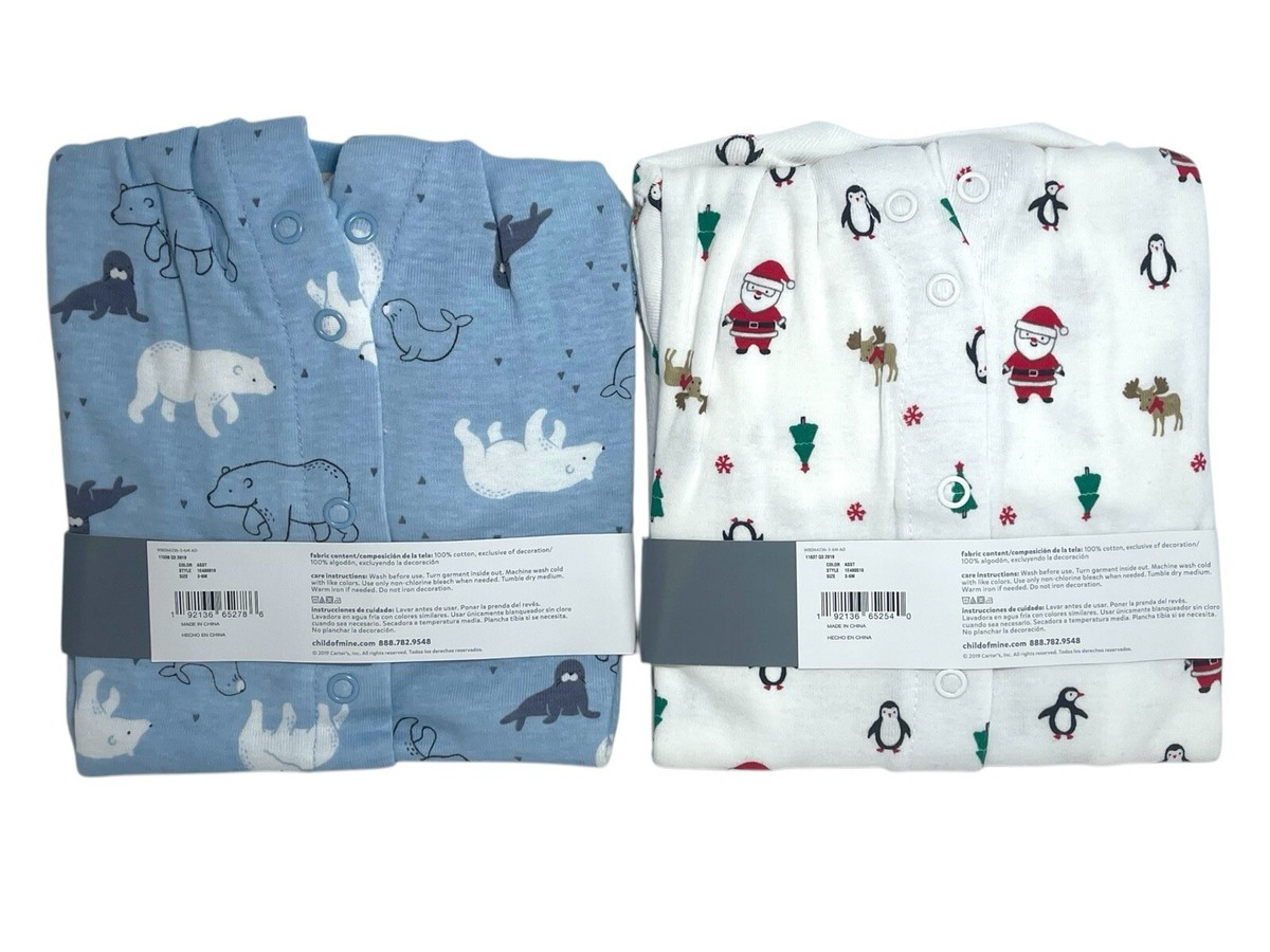 Carters Child Of Mine Baby Boys 3-6 Months 2-pk Cotton Footed