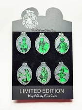 Haunted Mansion Glowing Portraits 6 Pin Set Disney Pin Lot 