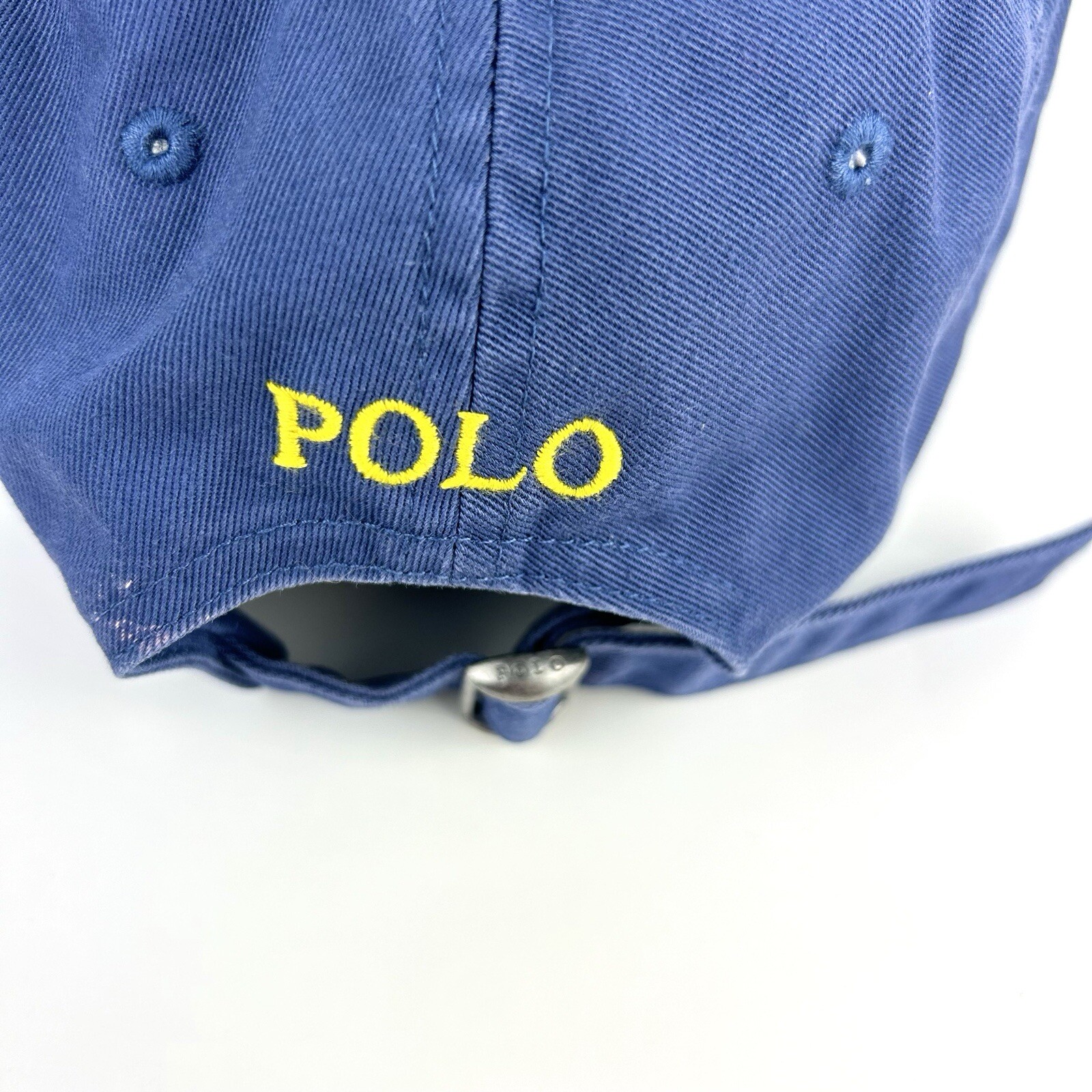 Cappello Vintage Polo Ralph Lauren Berretto Cinghia Schiena Blu Navy Pony Regolabile Uomo YLW