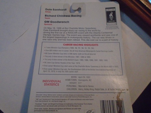 Revell 3 Dale Earnhardt Goodwrench Monte Carlo Atlanta 1996 Olympic Games Rcr Ebay