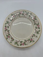 Set of 4 Franciscan China Woodside 6.25" Bread & Butter Plates Pink Flowers USA