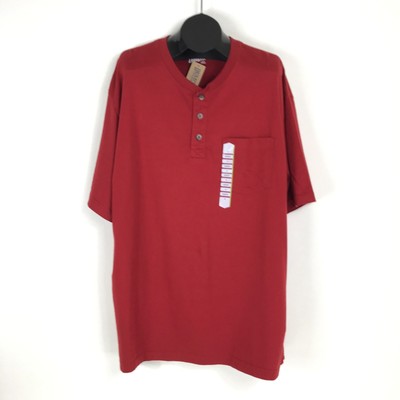 NEW Duluth Trading Co. Longtail T Short Sleeve Henley with Pocket Men's XL Red