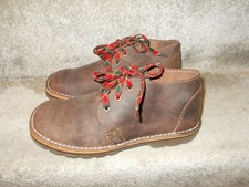 Unisex Leder Werkstatt hand made brown lace up ankle boots size 7 UK 41 Eur new