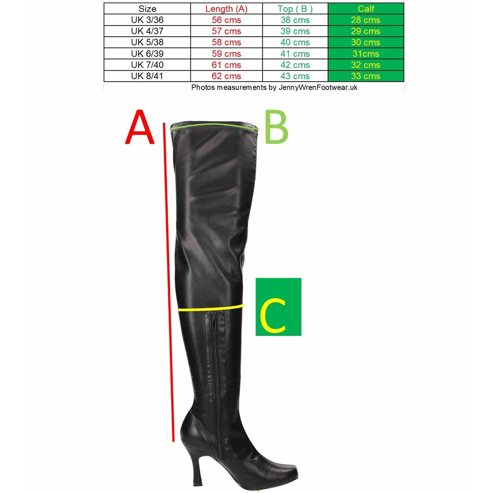 Black Over Knee Boots Thigh High Heel Stretchy Faux Leather Fetish Square Toe image 5