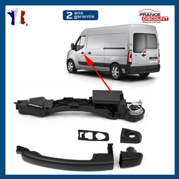 Partsline SchiebetüR Griff Seitlich Rechts Schwarz FüR Master III Movano NV400-image