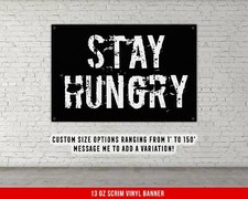 Motivational Fitness Banner - Stay Hungry Home Gym Wall Art