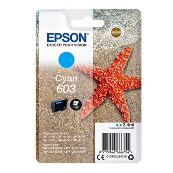 Epson 603 Singlepack Cyan, Tintenpatrone, Original Tinte, Druckerpatrone, Blau-image