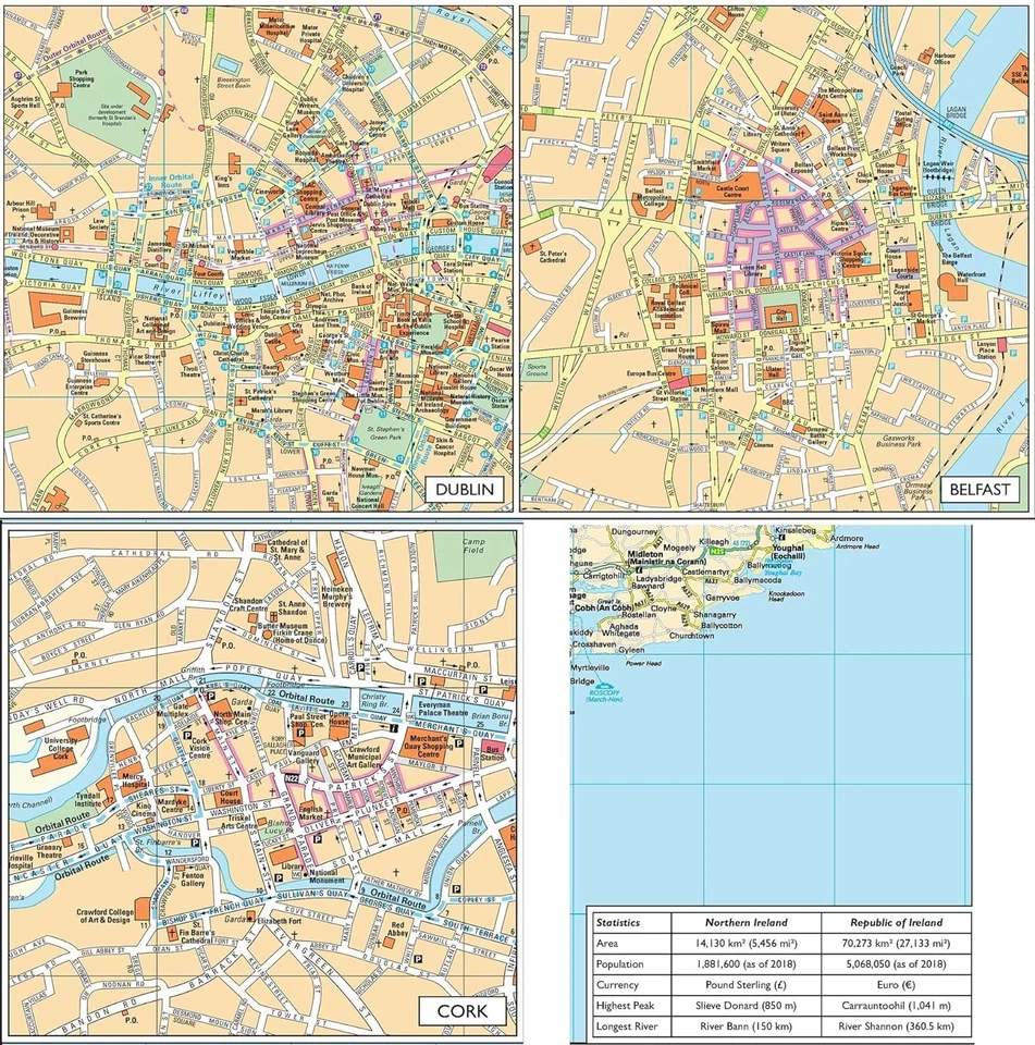 Laminated Wall Map Of Ireland A & B Roads Motorways Towns & City - 84cm x 100cm - Image 3 of 4