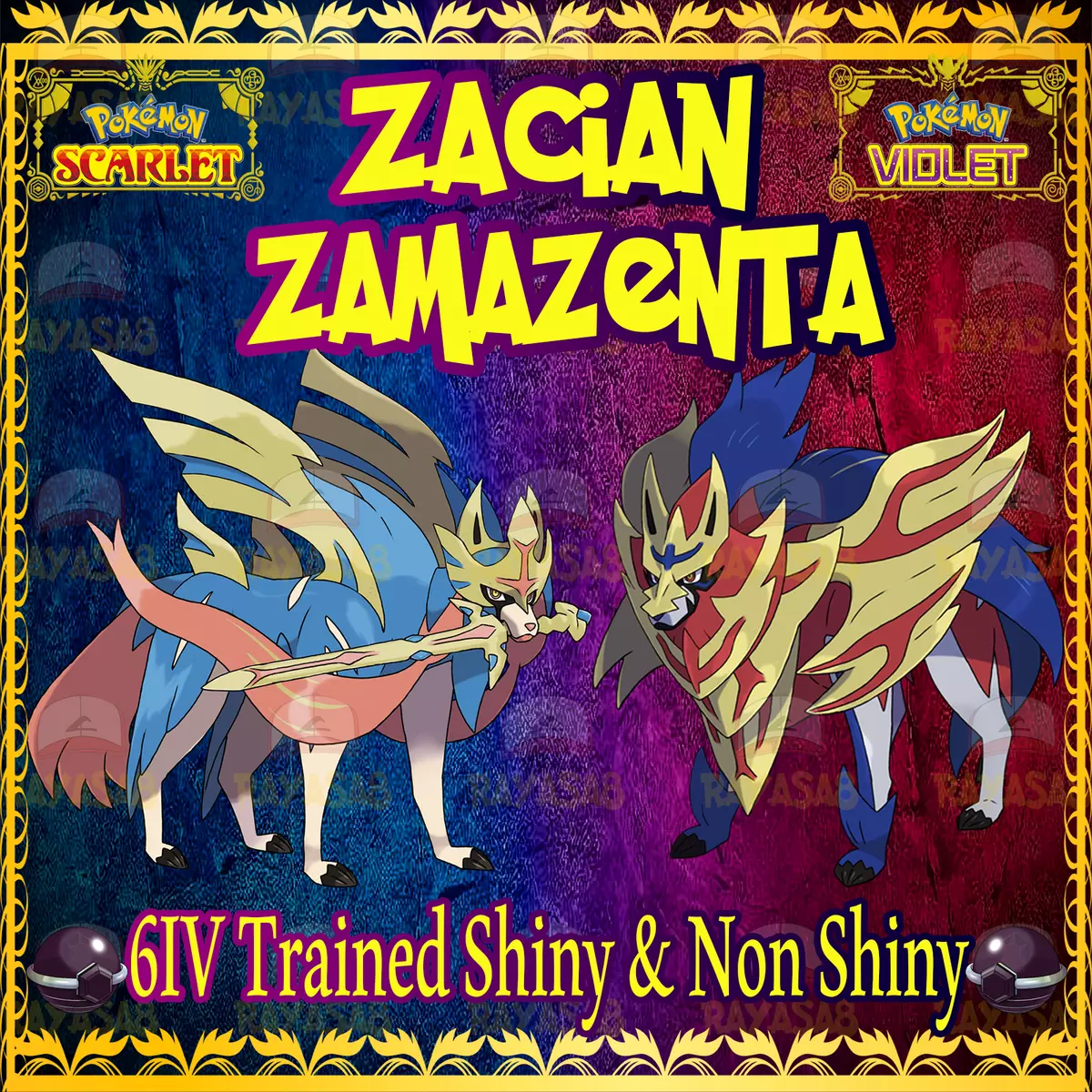 Shiny Zacian & Zamazenta (6IV, Event, Battle Ready) - Pokemon