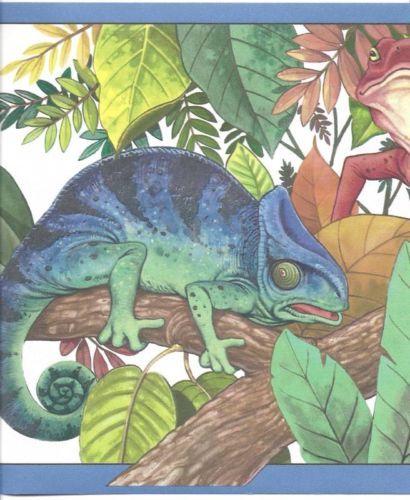 Colorful Lizards in Trees Wallpaper Border CT102151 - Picture 1 of 3