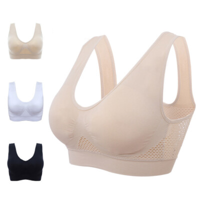 Women's Padded Yoga Gym Sports Bra Push Up Wireless Bra Crop Tank Top