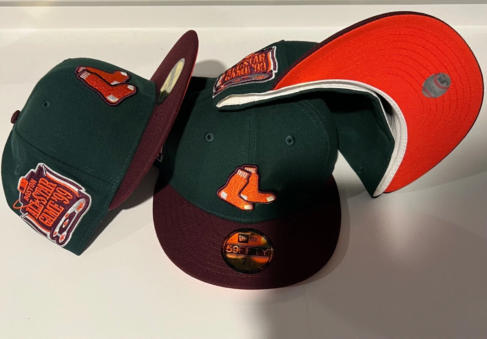 NEW ERA Boston Red Sox Custom All-Star 99 Patch 59Fifty Green/Burgundy New