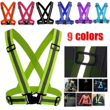 Safety Vest Adjustable Reflective Belt Stripe Strap Night Running Jogging Biking