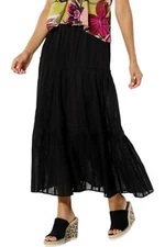 Antthony Tiered Skirt with Pockets Black