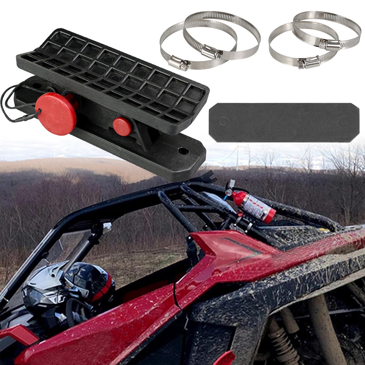 AUFER Adjustable Black Aluminum Fire Extinguisher Mount Bracket For Jeep Wrangler JK (1997-2017)