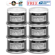 300 Ritek Pro DVD-R 16X 4.7GB Water Resistant Glossy White Inkjet Printable Disc
