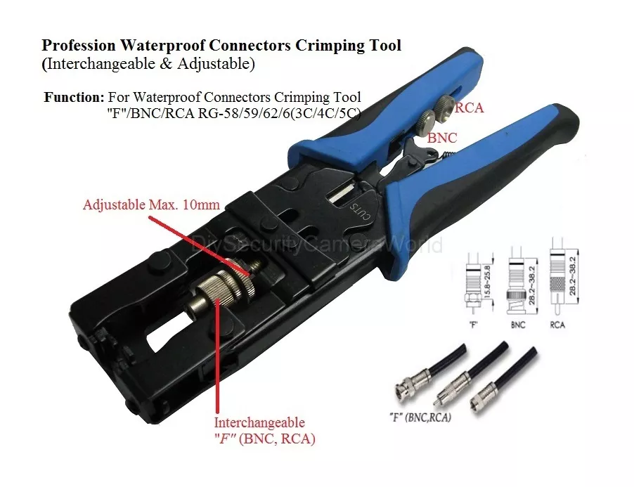 COMPRESSION TOOL CABLE CRIMPER F BNC RCA for RG6 RG59 RG58 Connector