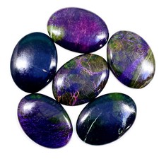 6 Pcs Natural Purple Stichtite Huge Pendant Size Cabochon Gemstones Lot 40-42mm
