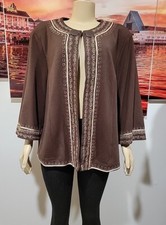 Lily Stanhope Woman Vintage 1x Women's Brown Lined Jacket Embroidered Nwt! #4
