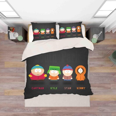 3D South Park Quilt Cover Set Bettbezug Bettwäsche Kissenbezüge