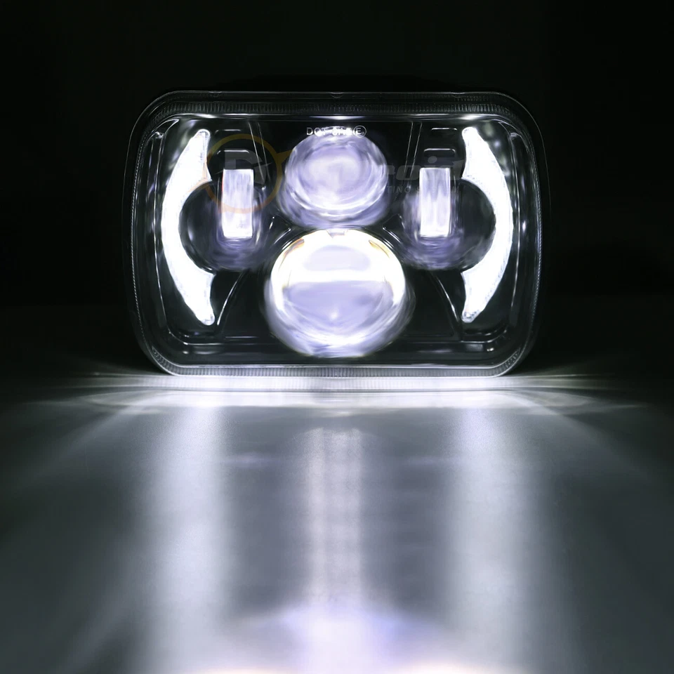 Kit de faros LED 7x6" 5X7 haz alto-bajo DRL para camioneta Nissan D21 1986-1994 Foto 3 de 4