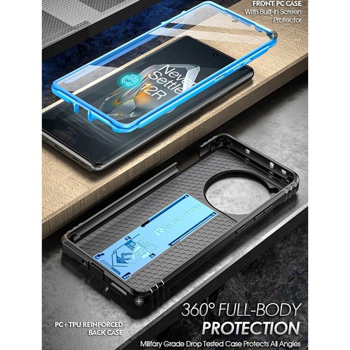 For OnePlus 12R 5G Case | Poetic with Kickstand and Built-in-Screen Cover Blue - Picture 5 of 7