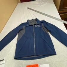 No brand Navy and gray FedEx jacket zip up, zipper pockets. Unisex Small. SKU381