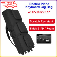 Rolling 61 Keys Electric Piano Keyboard Gig Bag With Wheels And Adjustable Strap