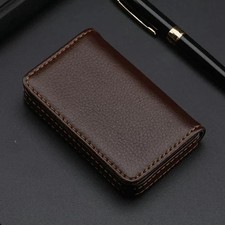PU Leather Business Card Holder Professional Pocket Wallet w/ Magnetic Closure