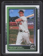 2025 Donruss #67 Eddie Mathews Optic Holo Milwaukee Braves