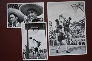 3x Original Berlin 1936 Germany Olympics Basketball photo card sticker Sport IOC